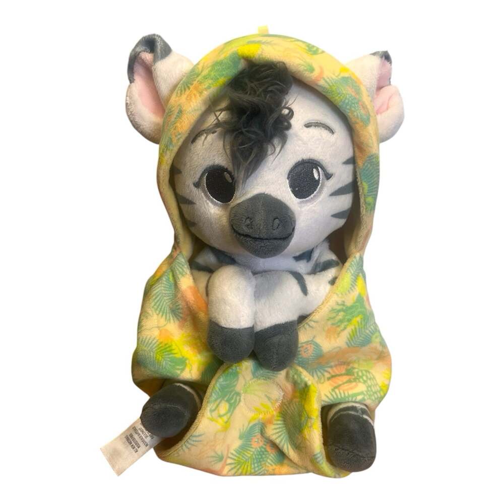 Disney Parks Animal Kingdom Baby Zebra in a Hoodie Pouch Blanket Plush Doll